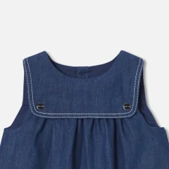Jacadi Robe chasuble bébé fille en denim léger - DENIM FONCE Discount