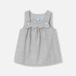 Jacadi Robe chasuble bébé fille en flanelle - gris chine clair GRIS CHINE CLAIR JACADI Outlet