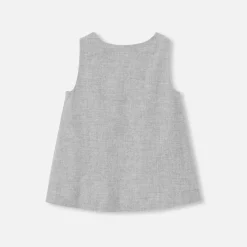Jacadi Robe chasuble bébé fille en flanelle - gris chine clair GRIS CHINE CLAIR JACADI Outlet