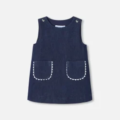 Jacadi Robe chasuble bébé fille en denim - DENIM FONCE Clearance