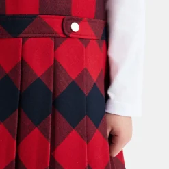 Jacadi Robe chasuble enfant fille en flanelle - MARINE/ROUGE Outlet