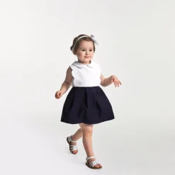 Jacadi Robe de cérémonie bébé fille BLANC/MARINE New