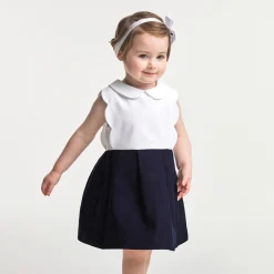 Jacadi Robe de cérémonie bébé fille BLANC/MARINE New