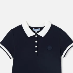 Jacadi Robe enfant fille en piqué de coton - marine MARINE JACADI Clearance