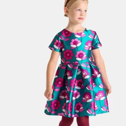 Jacadi Robe enfant fille en satin - lore BLEU/MULTICO Discount
