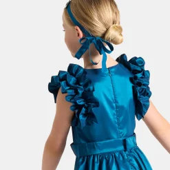 Jacadi Robe enfant fille en taffetas - BLEU TURQUOISE Hot