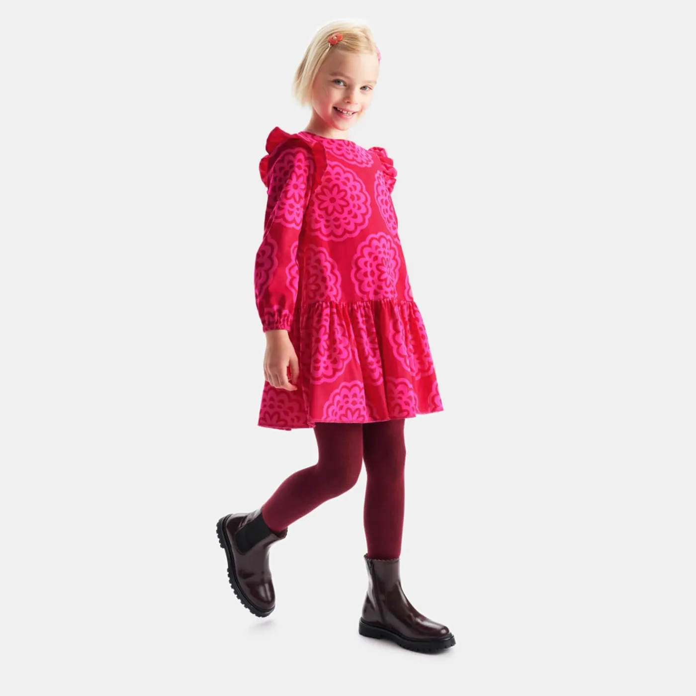 Jacadi Robe enfant fille imprimé rosace - lore ROSE/MULTICO