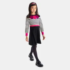 Jacadi Robe manches longues enfant fille - BLANC/MARINE New
