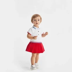 Jacadi Robe polo bébé fille - BLANC/ROUGE Hot