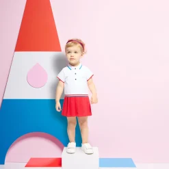Jacadi Robe polo bébé fille - BLANC/ROUGE Hot