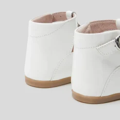 Jacadi Salomés bébé fille en cuir lisse - blanc BLANC JACADI Discount