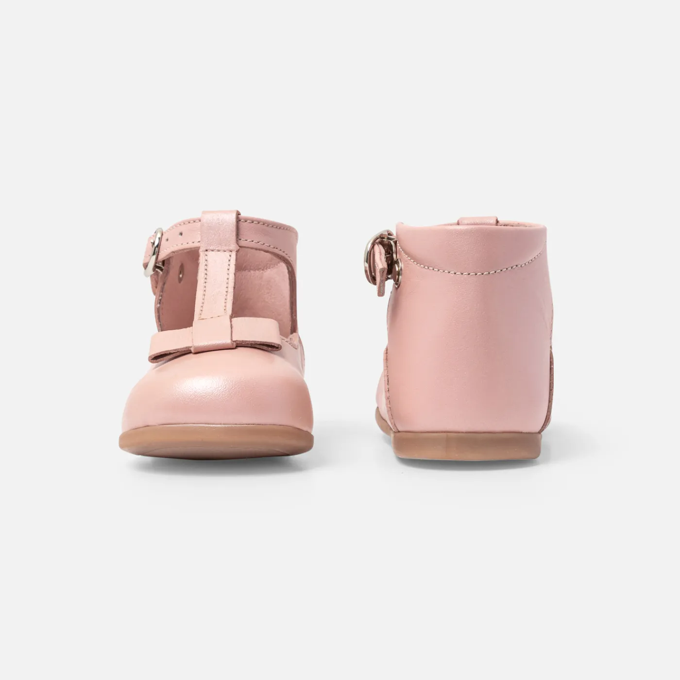 Jacadi Salomés bébé fille en cuir lisse - ROSE