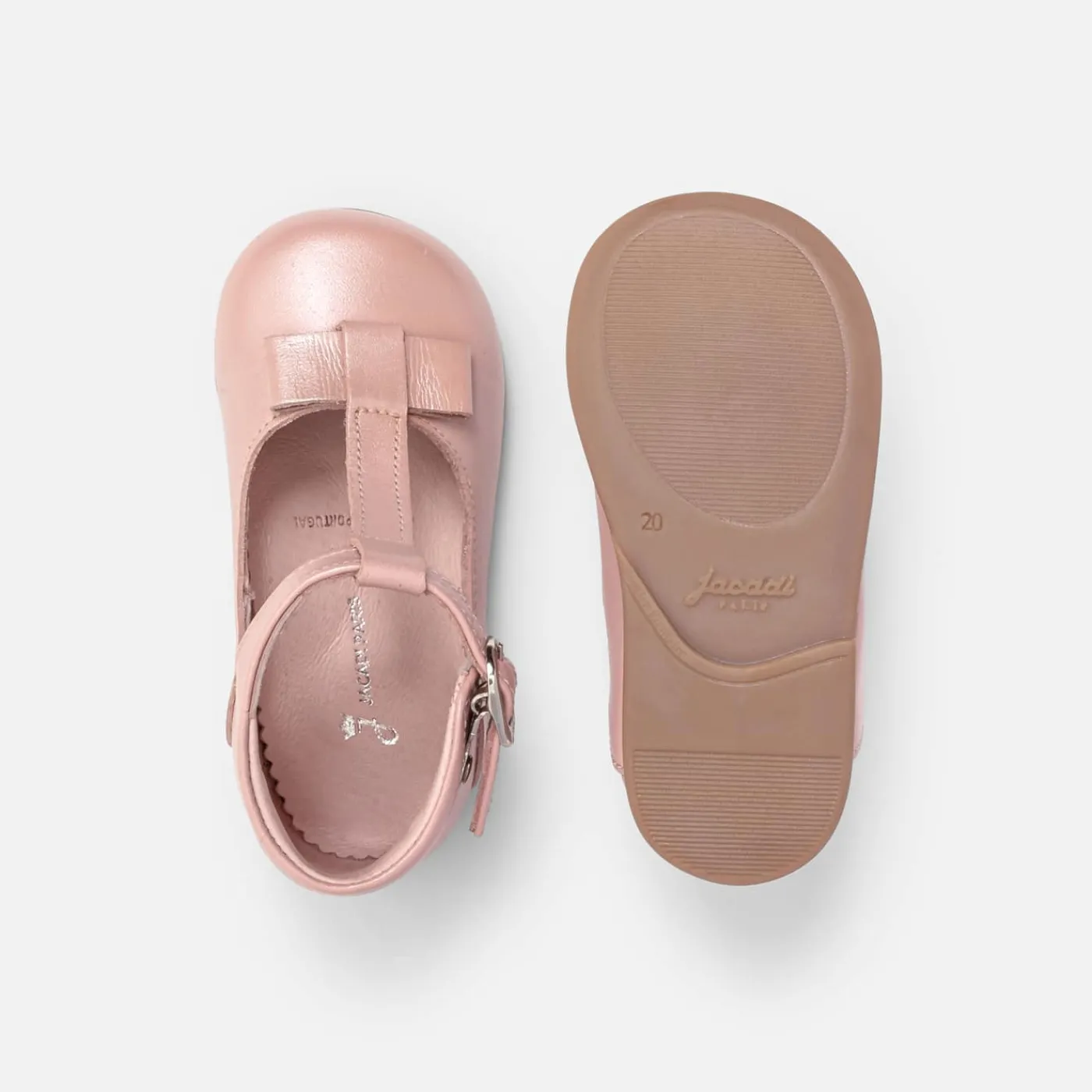 Jacadi Salomés bébé fille en cuir lisse - ROSE