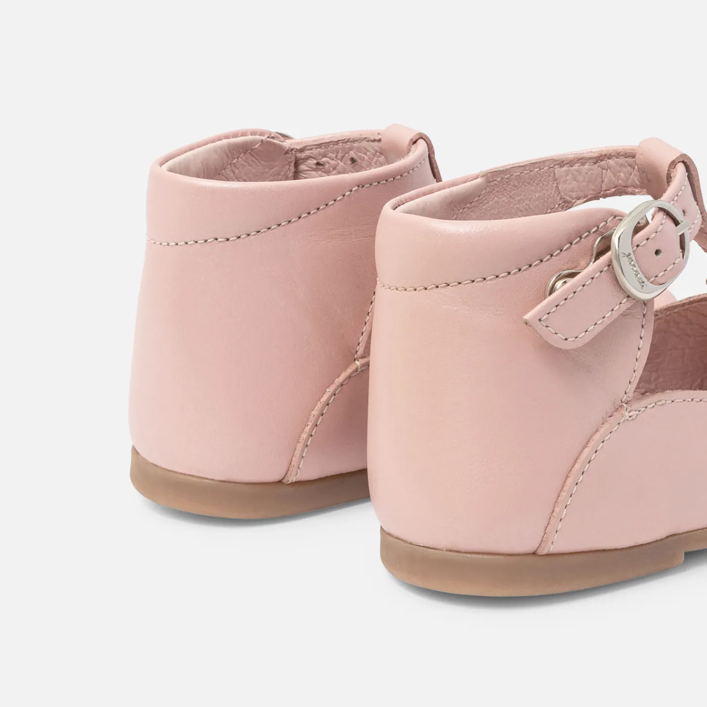 Jacadi Salomés bébé fille en cuir lisse - ROSE