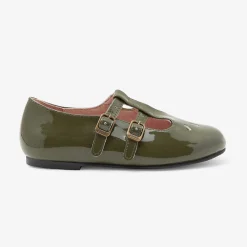 Jacadi Salomés enfant fille en cuir verni - KAKI Clearance