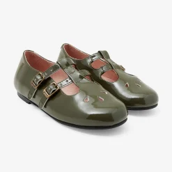 Jacadi Salomés enfant fille en cuir verni - KAKI Clearance