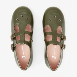 Jacadi Salomés enfant fille en cuir verni - KAKI Clearance