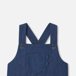 Jacadi Salopette bébé fille en jean souple - DENIM FONCE Hot