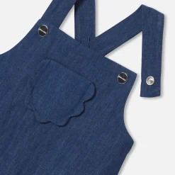 Jacadi Salopette bébé fille en jean souple - DENIM FONCE Hot