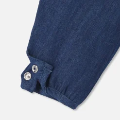 Jacadi Salopette bébé fille en jean souple - DENIM FONCE Hot
