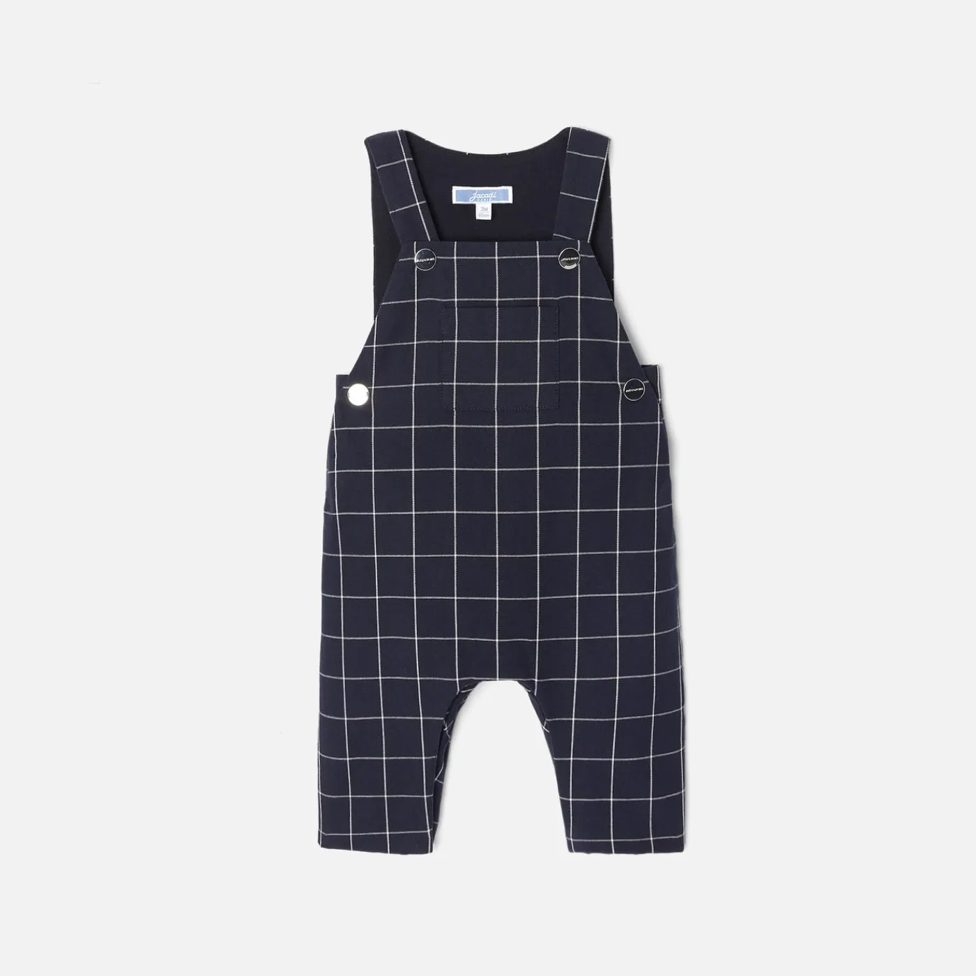 Jacadi Salopette bébé garçon à carreaux - MARINE/BLANC New