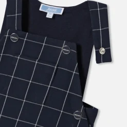 Jacadi Salopette bébé garçon à carreaux - MARINE/BLANC Online