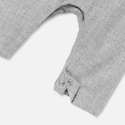 Jacadi Salopette bébé garçon en flanelle - gris chine clair GRIS CHINE CLAIR JACADI Online