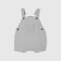 Jacadi Salopette bébé garçon en popeline rayée - GRIS/BLANC