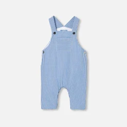 Jacadi Salopette bébé garçon en popeline - BLANC/BLEU Clearance