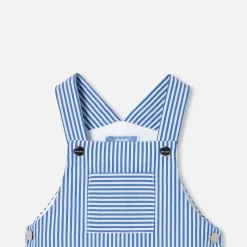 Jacadi Salopette bébé garçon en popeline - BLANC/BLEU Clearance