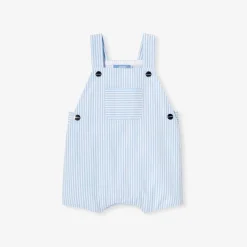 Jacadi Salopette courte bébé garçon en popeline - BLEU/BLANC Hot