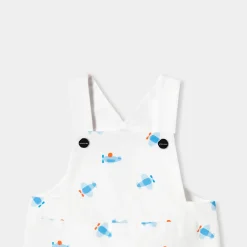 Jacadi Salopette courte bébé garçon - lore BLANC/MULTICO Clearance