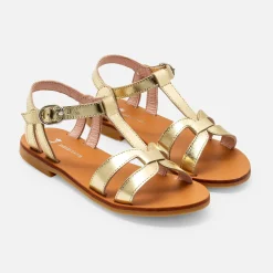 Jacadi Sandales enfant fille en cuir - OR Clearance