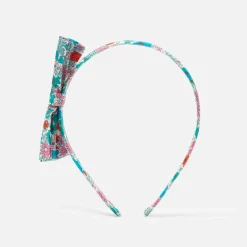 Jacadi Serre-tête enfant fille nœud Liberty - ROSE/VERT Discount
