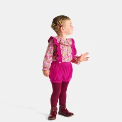 Jacadi Short bébé fille à bretelles - FRAMBOISE