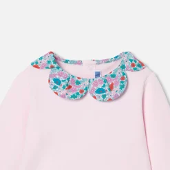 Jacadi Sweat bébé fille à col Tissu Liberty - rose poudre ROSE POUDRE JACADI New
