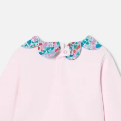 Jacadi Sweat bébé fille à col Tissu Liberty - rose poudre ROSE POUDRE JACADI New