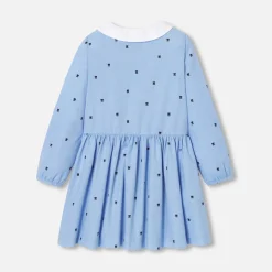 Jacadi Tablier enfant fille motif tulipe - BLEU/BLANC