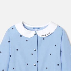 Jacadi Tablier enfant fille motif tulipe - BLEU/BLANC
