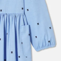Jacadi Tablier enfant fille motif tulipe - BLEU/BLANC