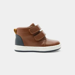 Jacadi Tennis montantes bébé garçon en cuir lisse - NATUREL Outlet