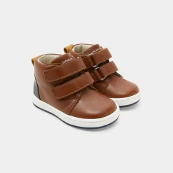 Jacadi Tennis montantes bébé garçon en cuir lisse - NATUREL Outlet