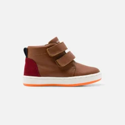 Jacadi Tennis montantes bébé garçon en cuir lisse - MARRON