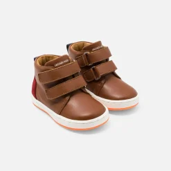 Jacadi Tennis montantes bébé garçon en cuir lisse - MARRON
