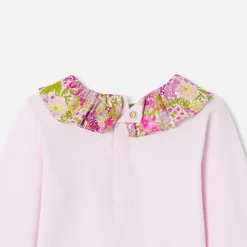 Jacadi T-shirt bébé fille col Tissu Liberty - rose poudre ROSE POUDRE JACADI New