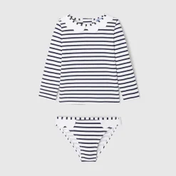 Jacadi T-shirt de protection UV UPF 40+ et culotte de bain bébé fille - MARINE/BLANC Best