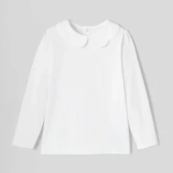 Jacadi T-shirt enfant fille à col festonné - blanc BLANC JACADI Outlet