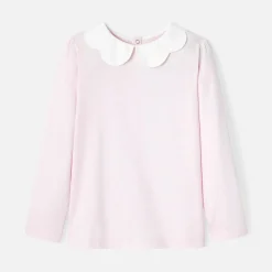 Jacadi T-shirt enfant fille à col festonné - rose poudre ROSE POUDRE JACADI Best