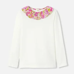 Jacadi T-shirt enfant fille à collerette - blanc doux BLANC DOUX JACADI New