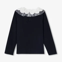Jacadi T-shirt enfant fille à collerette - marine MARINE JACADI Best